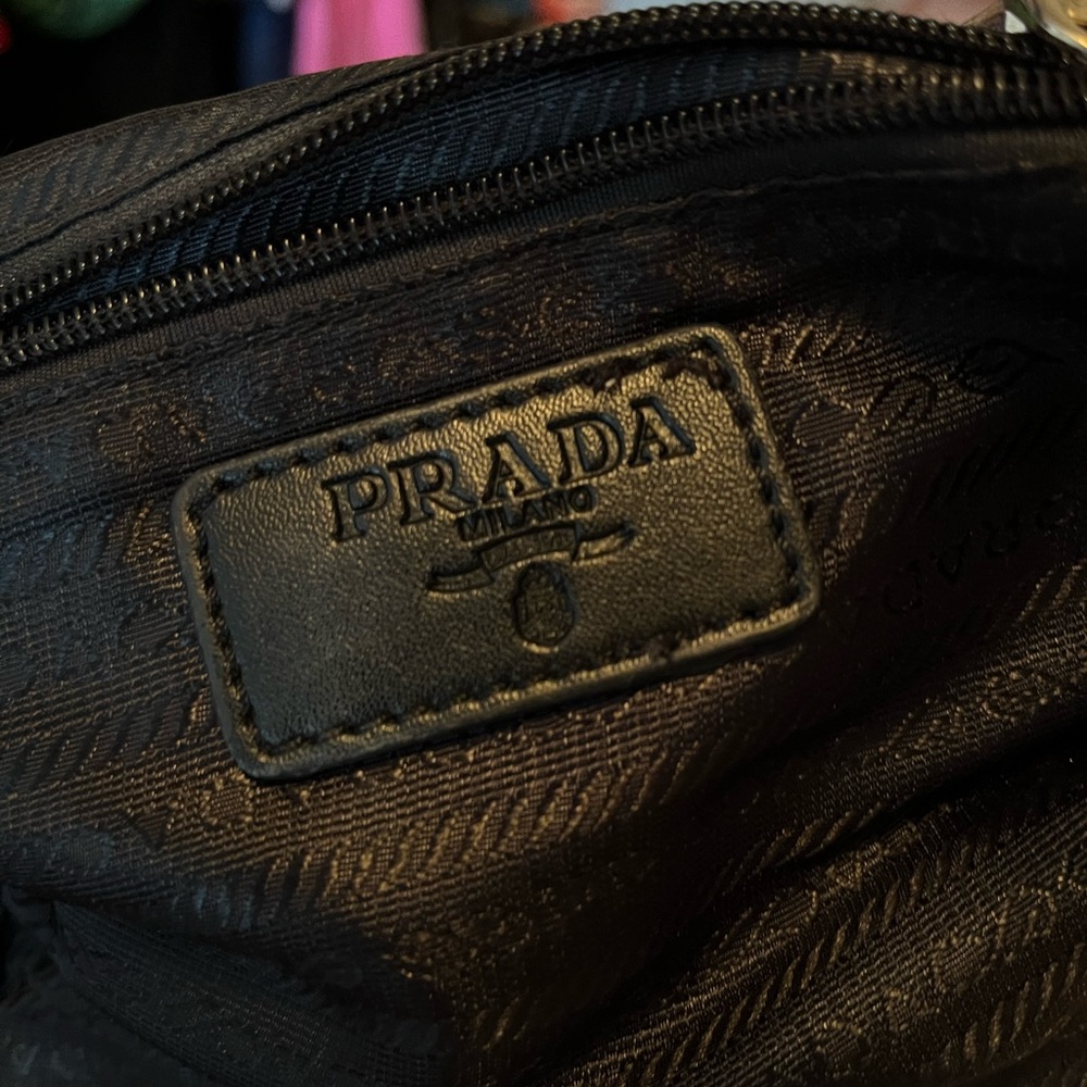 Prada Black Quilted Leather Bag with Textured Finish